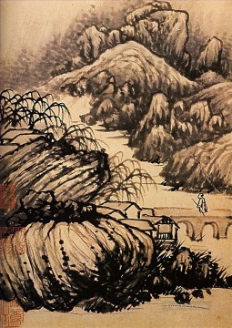 シタオ シタオ Painting - 龍廟一帯をハイキングする下尾 1707 年古墨